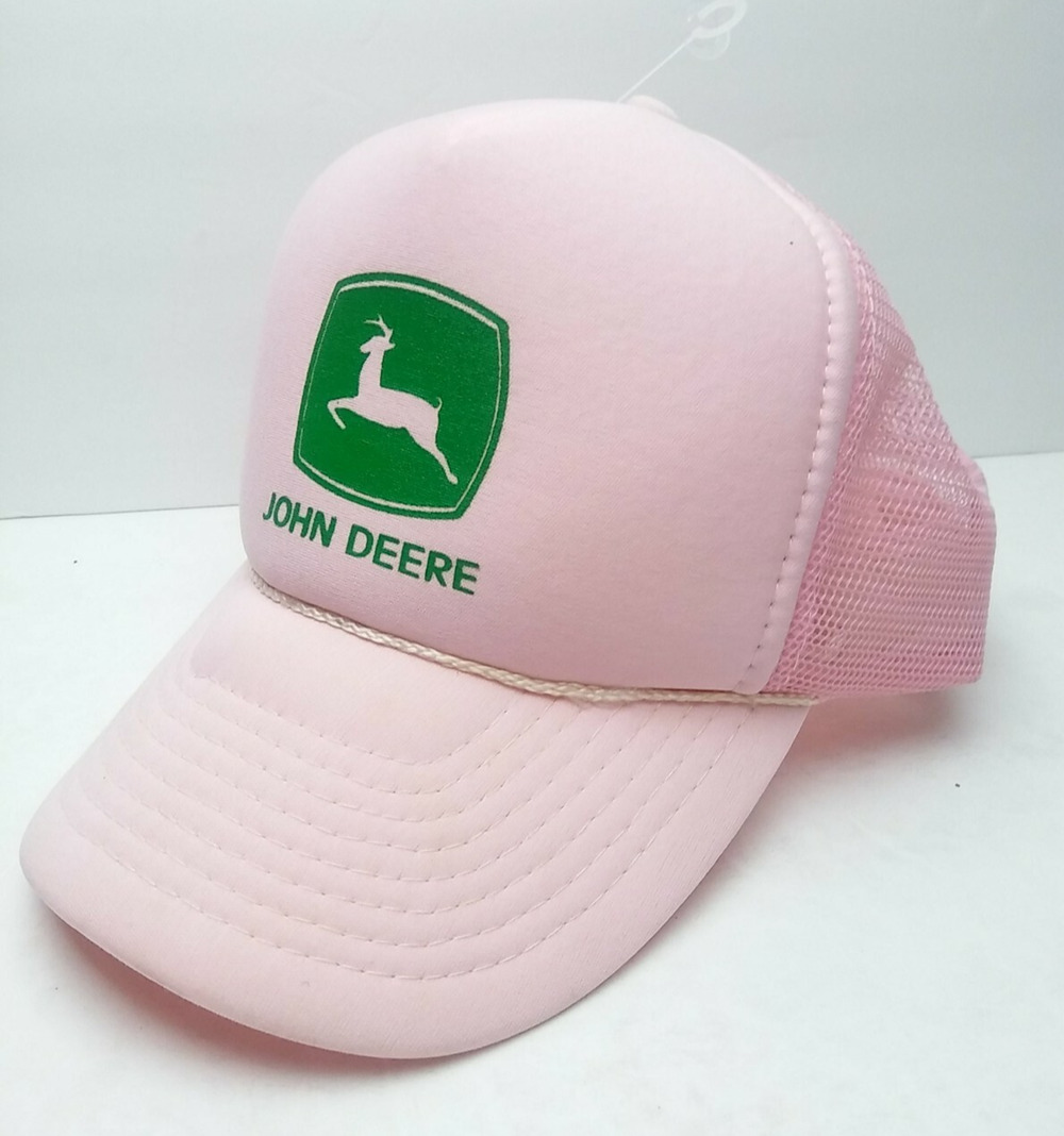 John Deere Snapback Hat Cap Mesh Womens Adult One Size Foam Trucker Pink